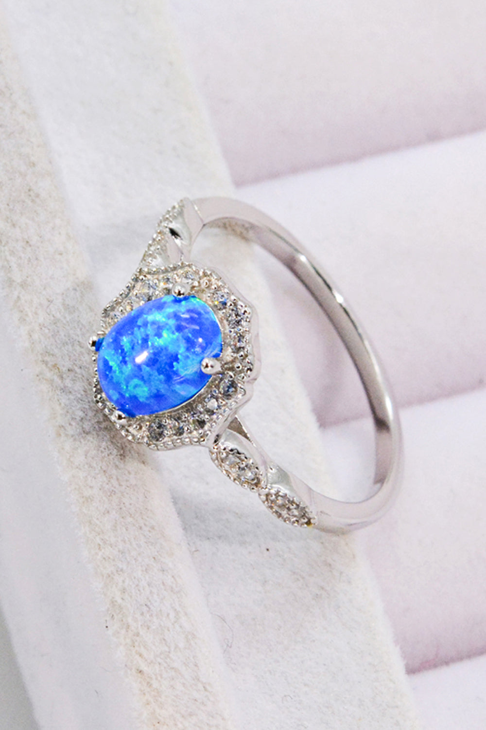 Opal and Zircon 925 Sterling Silver Ring - Mr. Gem & Company