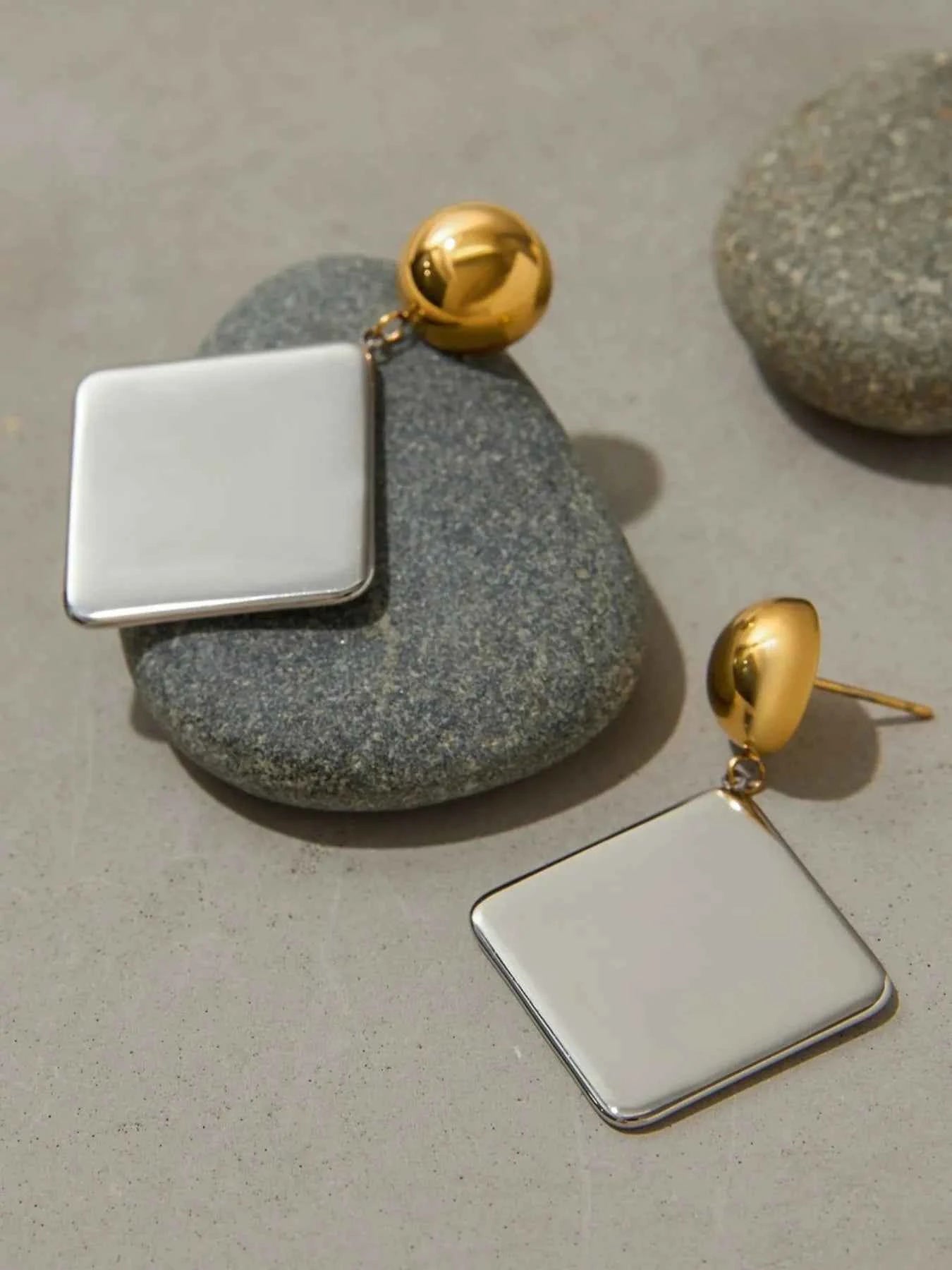 Square Shape Drop Earrings