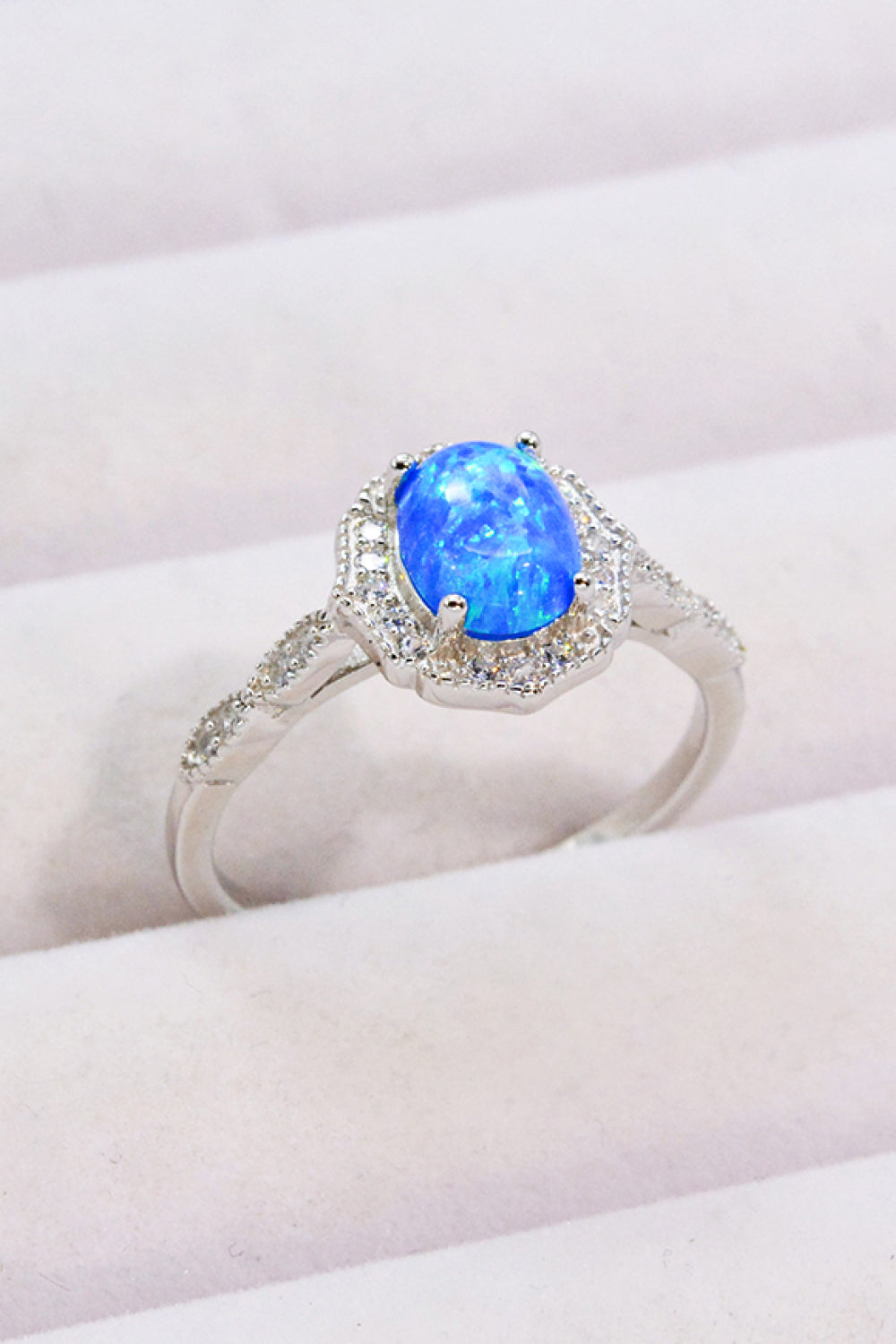 Opal and Zircon 925 Sterling Silver Ring - Mr. Gem & Company