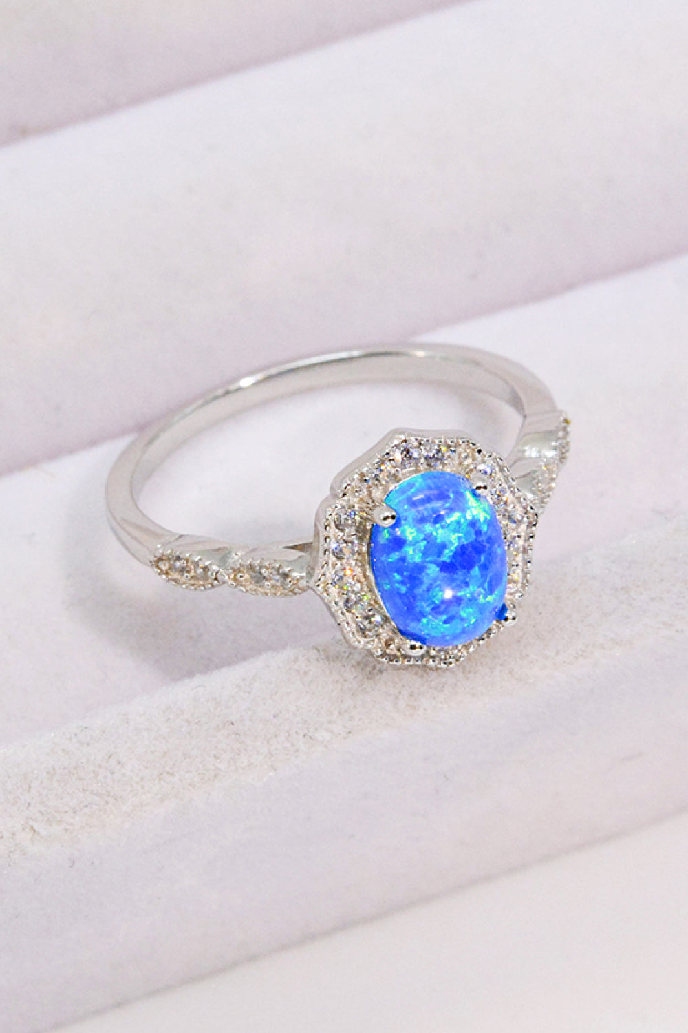Opal and Zircon 925 Sterling Silver Ring - Mr. Gem & Company