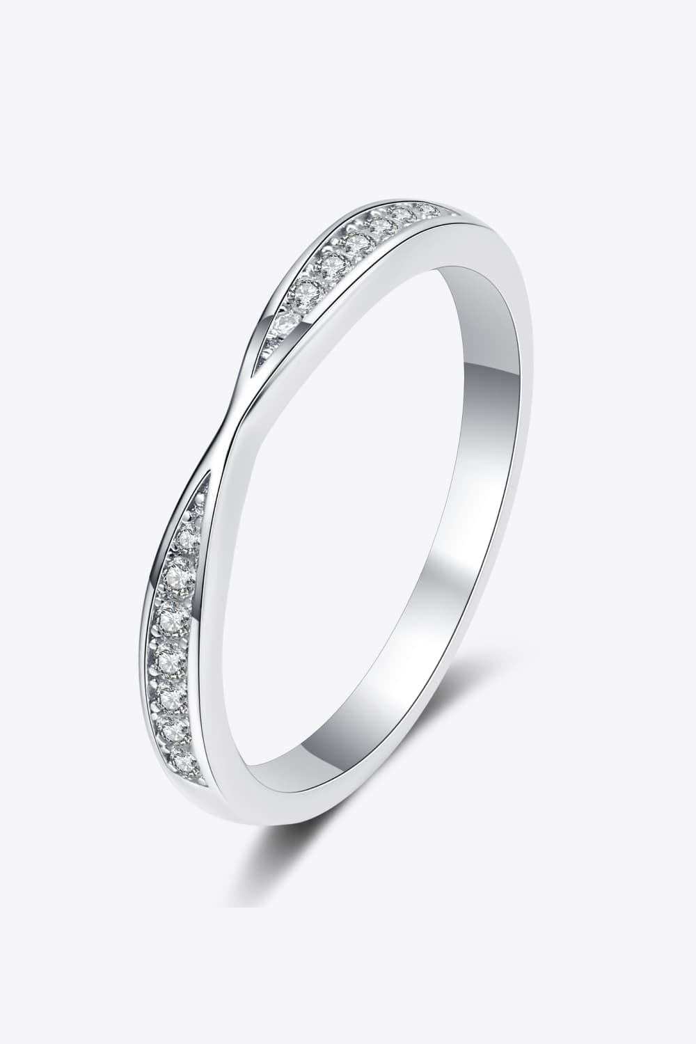 Moissanite Rhodium-Plated Ring - Mr. Gem & Company