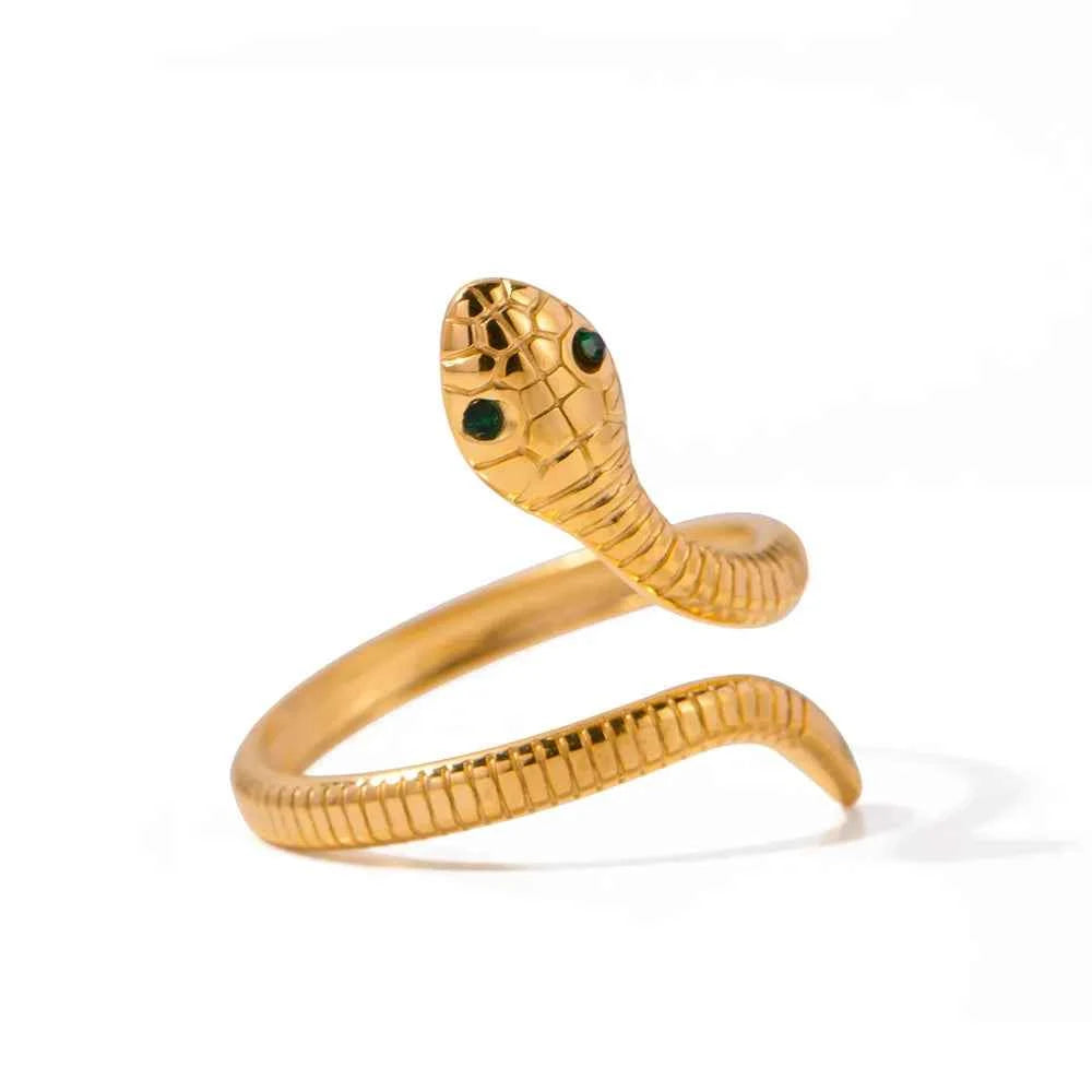 18K Gold-Plated Snake Wrap Adjustable Ring
