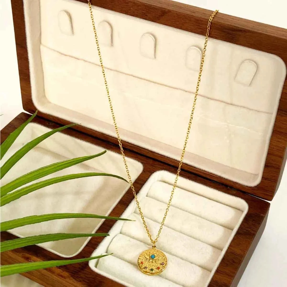 18K Gold-Plated Coin Pendant Necklace