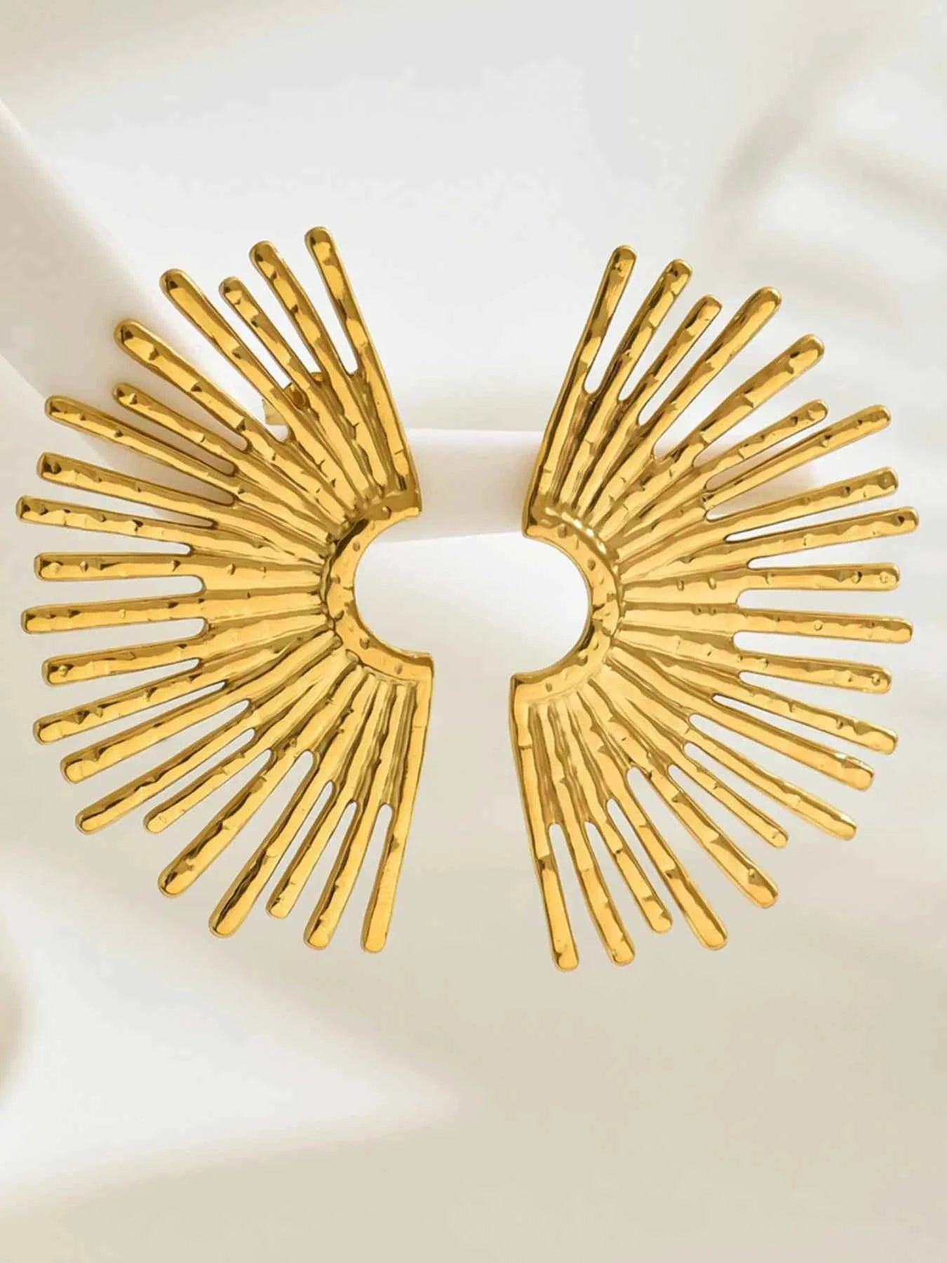 18K Gold-Plated Stainless Steel Sunburst Earrings