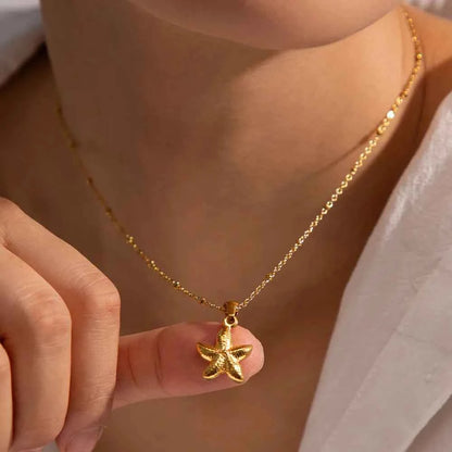 18K Gold Plated Starfish Pendant Necklace