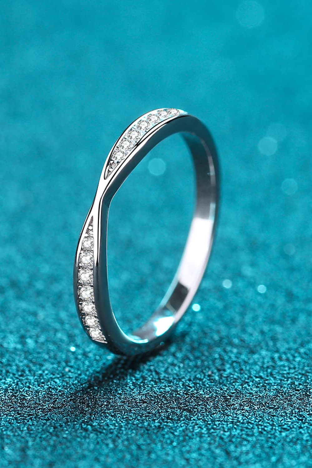 Moissanite Rhodium-Plated Ring - Mr. Gem & Company
