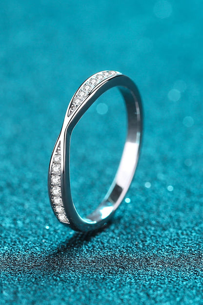 Moissanite Rhodium-Plated Ring - Mr. Gem & Company