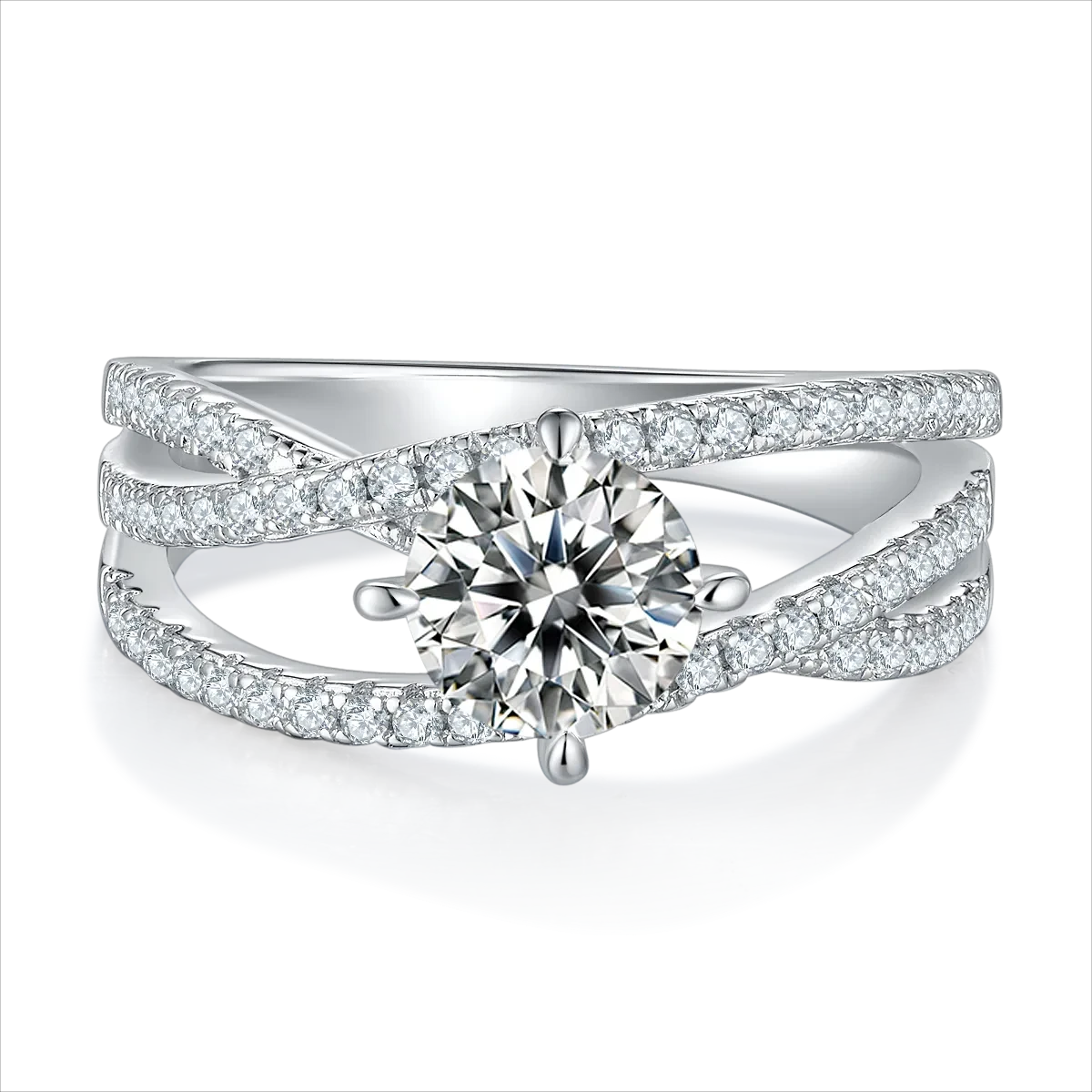 1 Carat Moissanite 925 Sterling Silver Ring