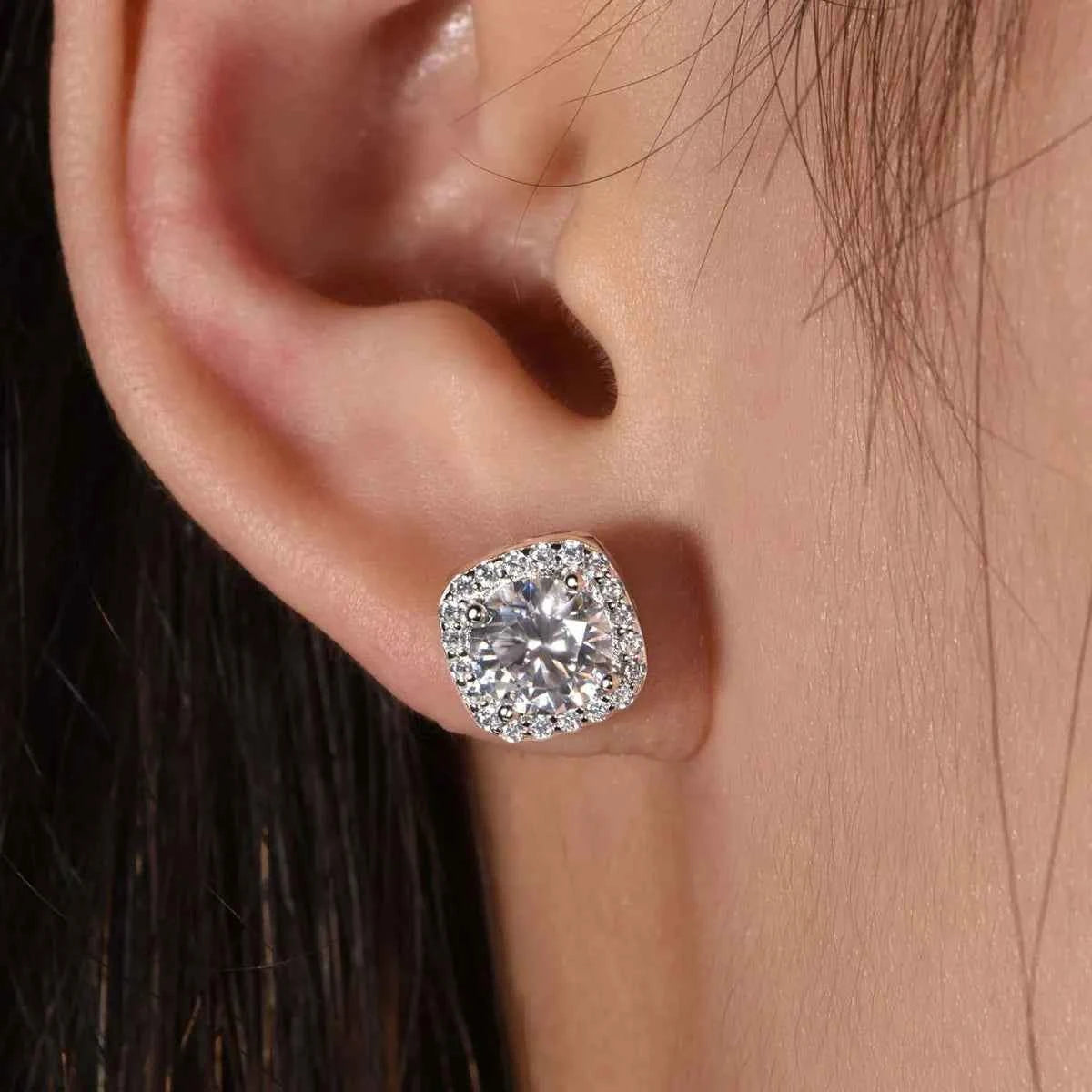 2.4 Carat Moissanite Stud Earrings