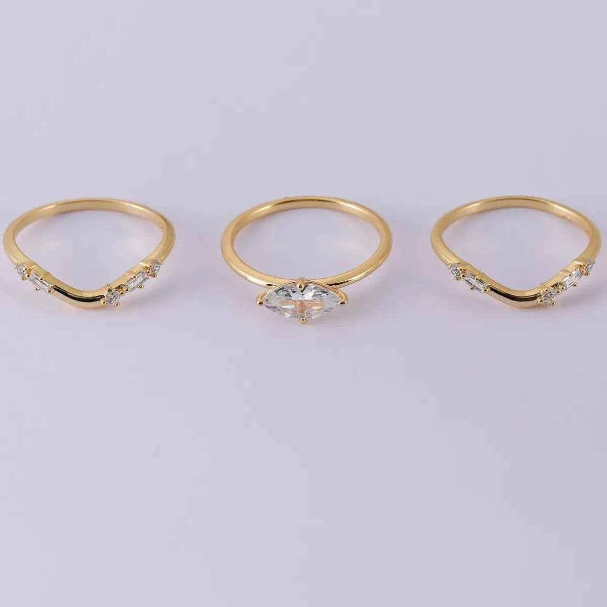 1 Carat Moissanite 925 Sterling Silver 3pcs Ring Set