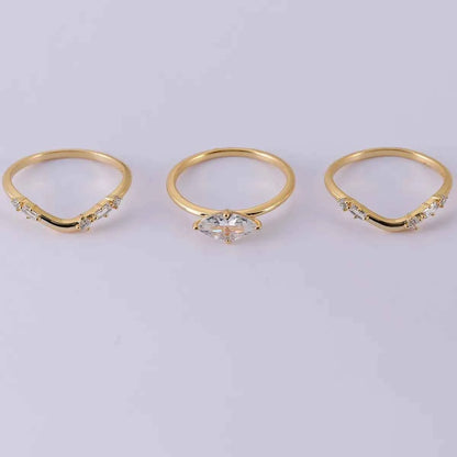 1 Carat Moissanite 925 Sterling Silver 3pcs Ring Set