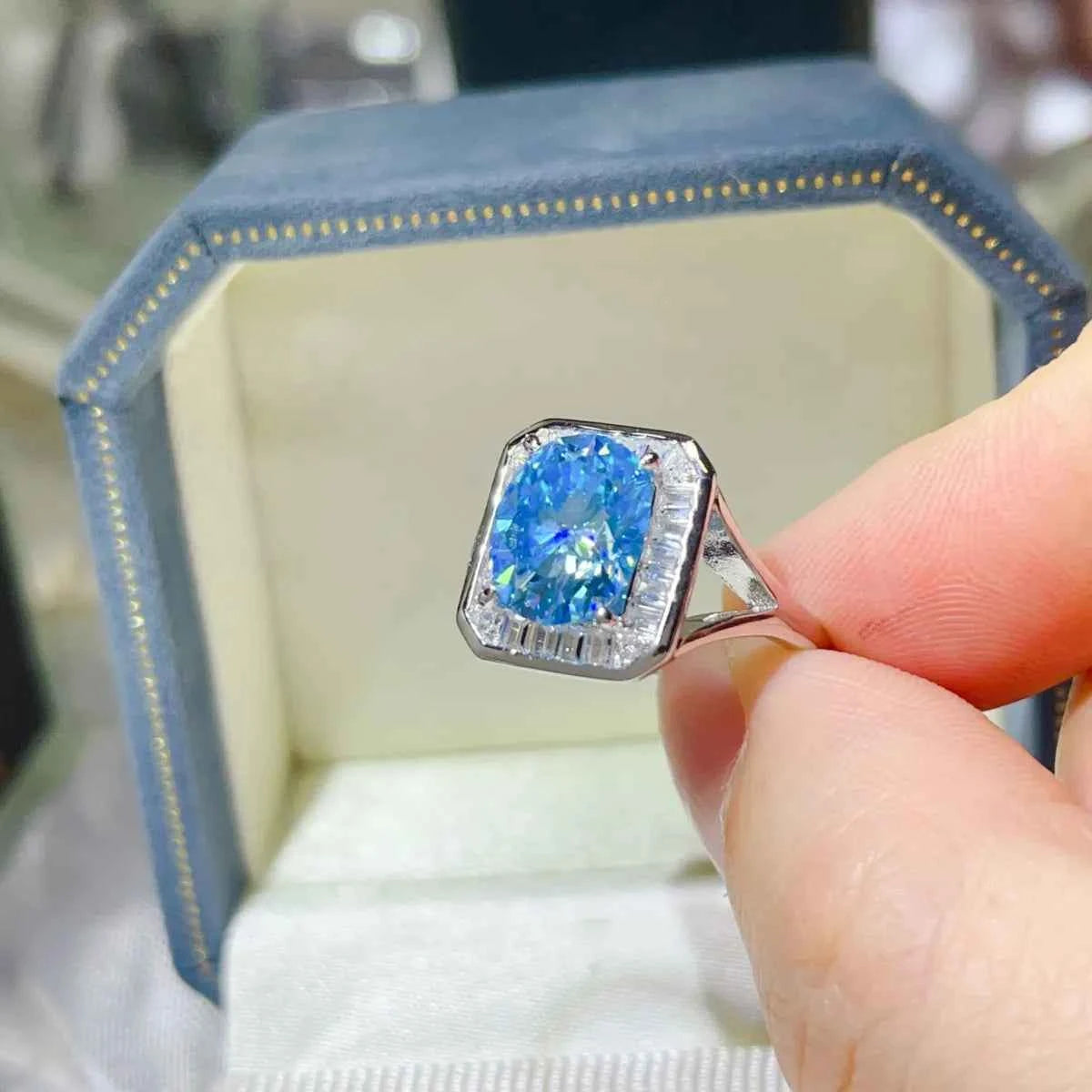 3 Carat Moissanite Square Ring