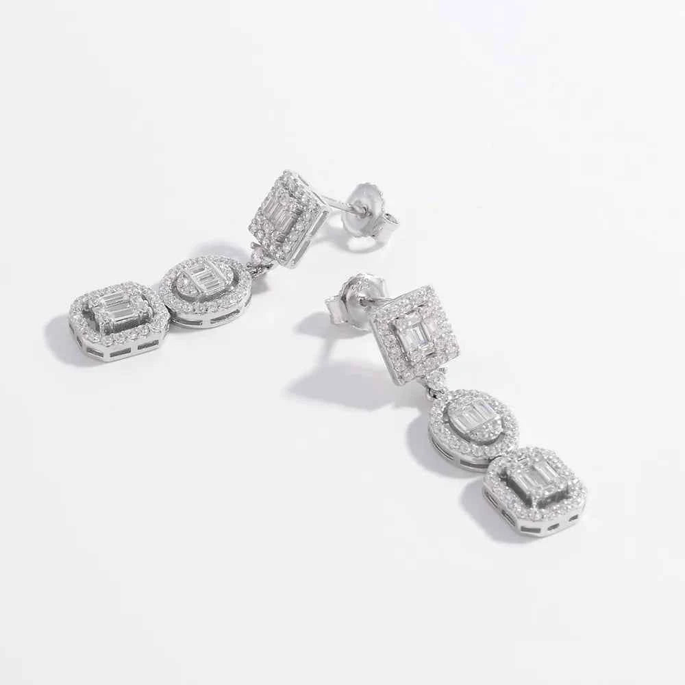 925 Sterling Silver Inlaid Zircon Earrings