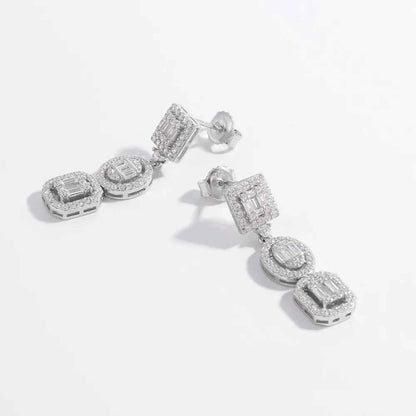 925 Sterling Silver Inlaid Zircon Earrings