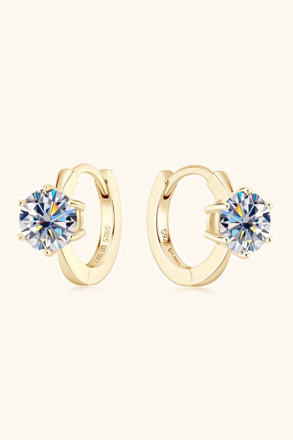 2 Carat Moissanite 925 Sterling Silver Huggie Earrings