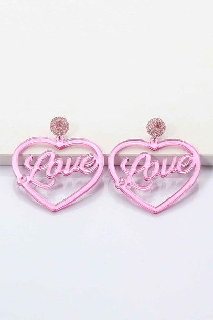 Heart Shape Acrylic Dangle Earrings