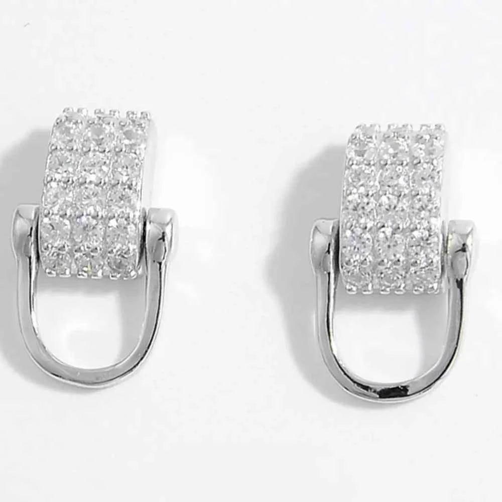 925 Sterling Silver Inlaid Zircon Earrings