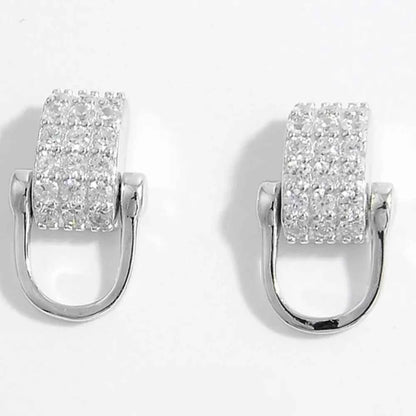925 Sterling Silver Inlaid Zircon Earrings