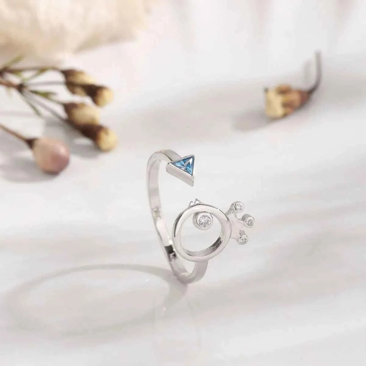 925 Sterling Silver Inlaid Zircon Ring