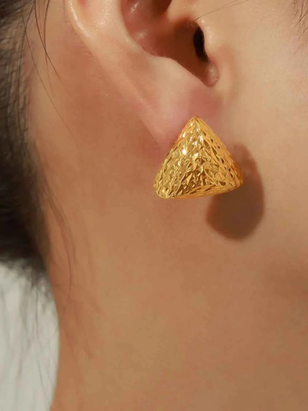 Gold-Plated Geometric Stud Earrings