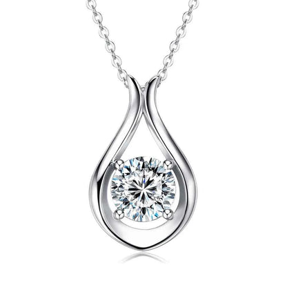 2 Carat Moissanite 925 Sterling Silver Pendant Necklace