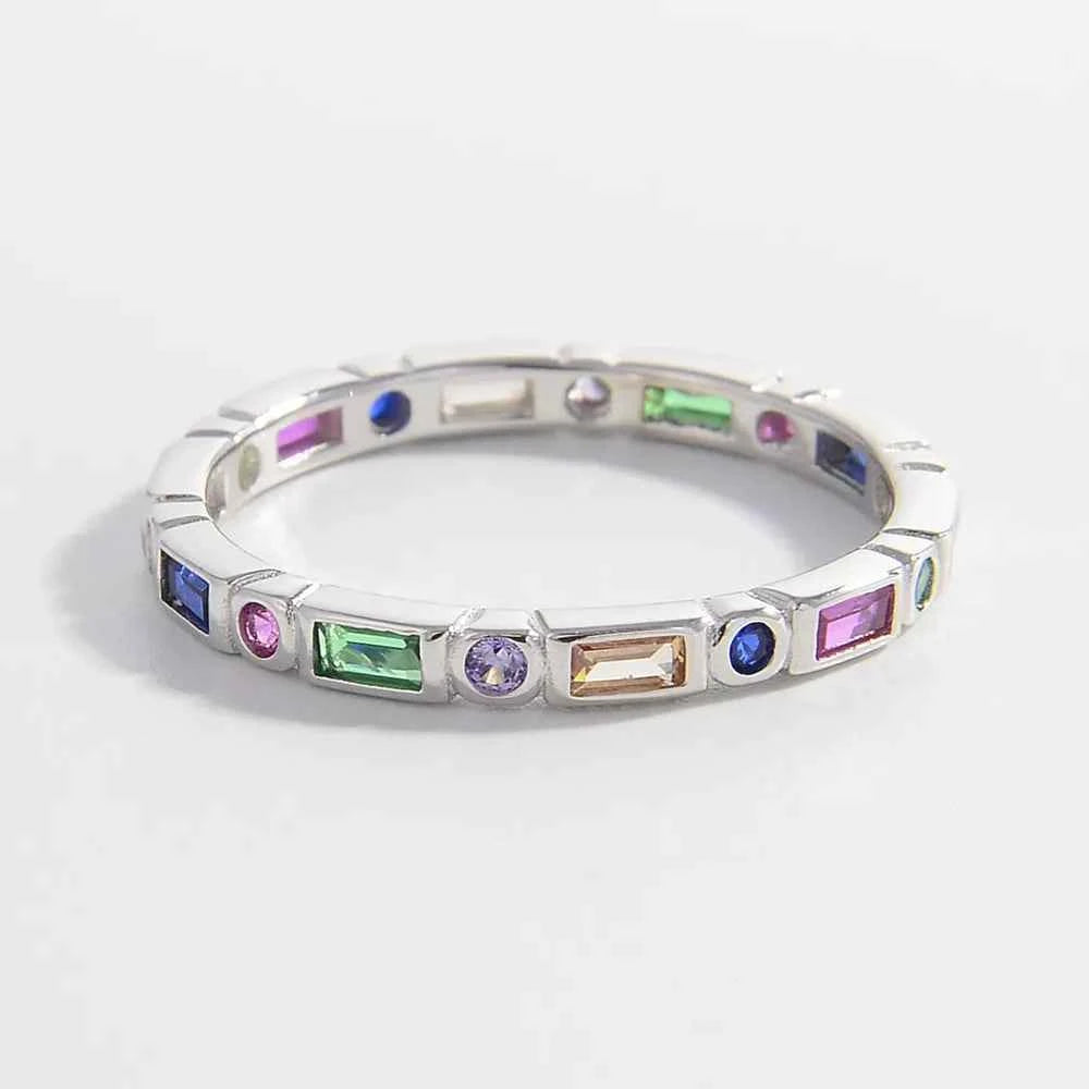 925 Sterling Silver Inlaid Zircon Ring