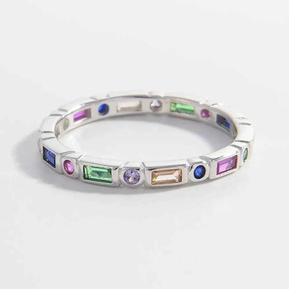 925 Sterling Silver Inlaid Zircon Ring