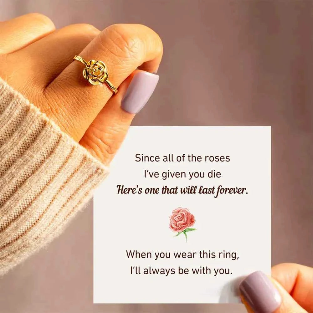 Rose Shape 18K Gold-Plated Ring