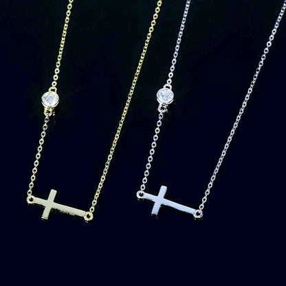 Cross 925 Sterling Silver Moissanite Necklace