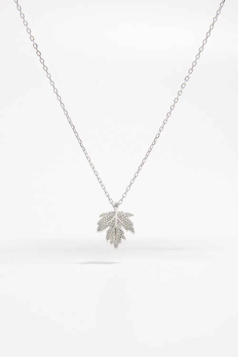 925 Sterling Silver Zircon Maple Leaf Necklace