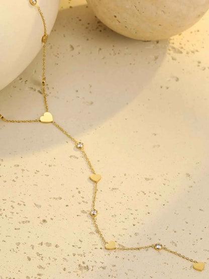 18K Gold-Plated Heart Zircon Necklace