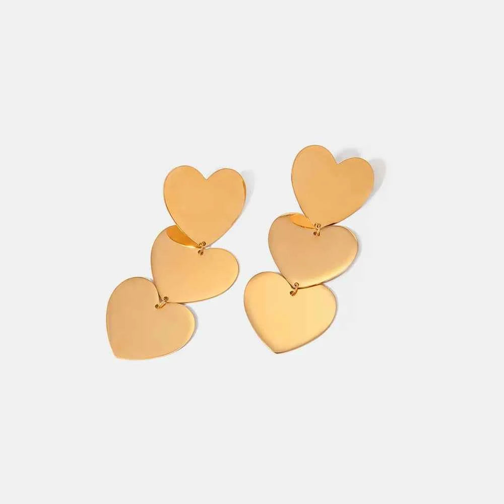 18K Gold-Plated Heart Earrings