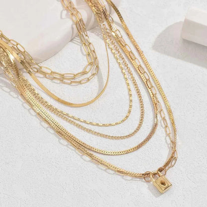 18K Gold-Plated Stainless Steel Multi-Layer Necklace