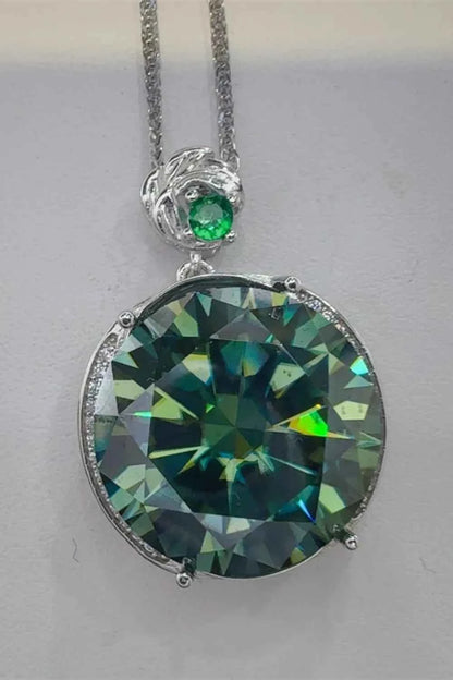 20 Carat Moissanite 925 Sterling Silver Pendant Necklace