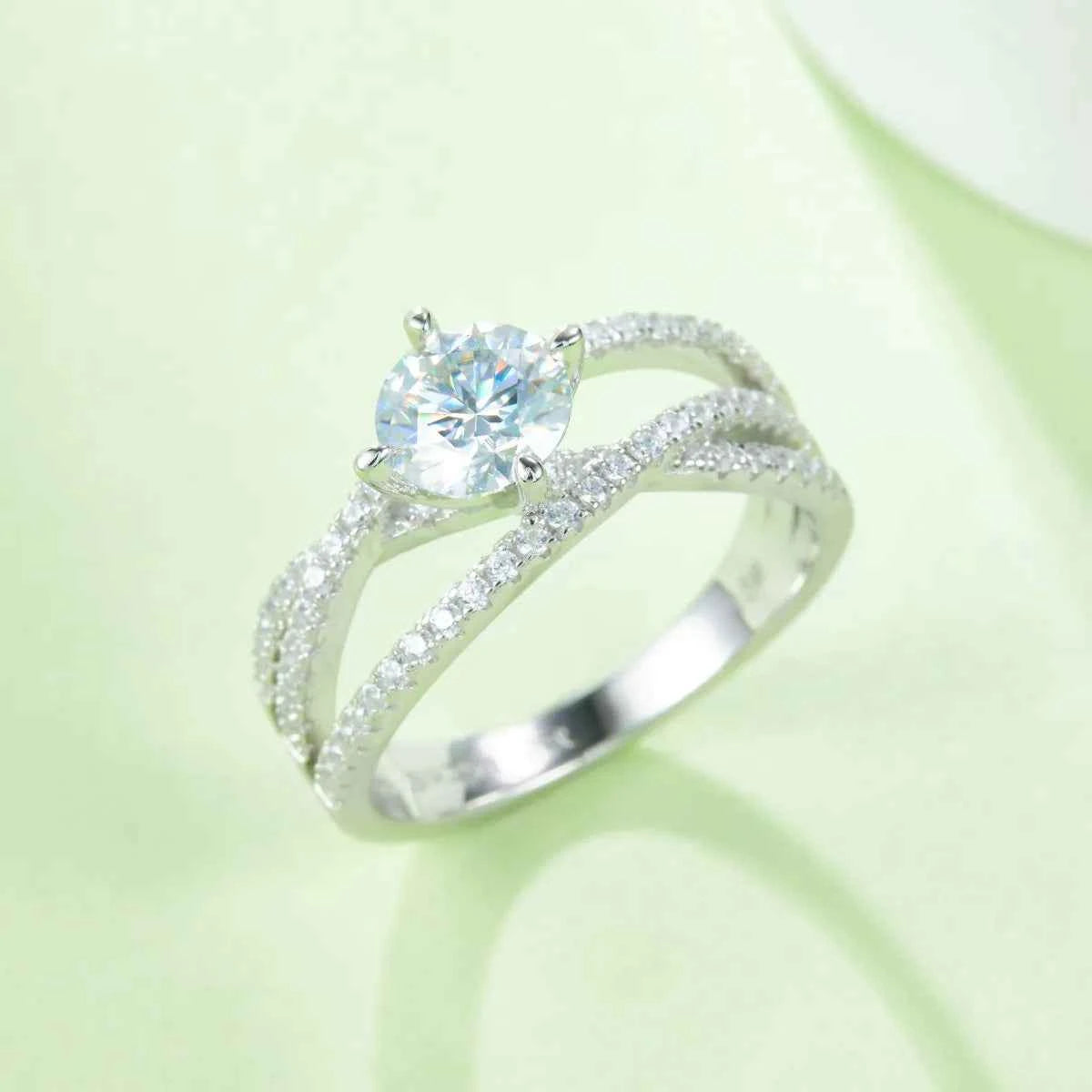 1 Carat Moissanite 925 Sterling Silver Ring