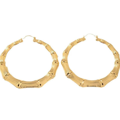 Stainless Steel Textured Hoop Earrings