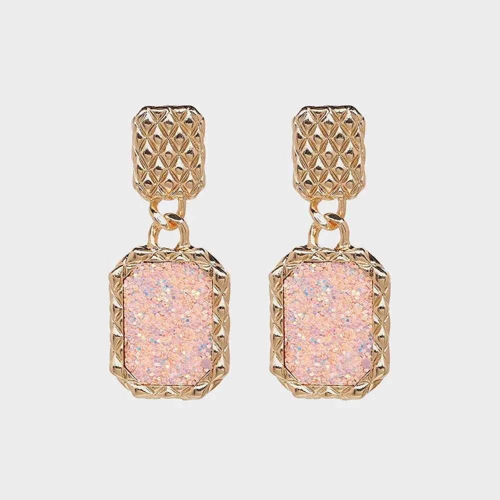 Geometric Alloy Dangle Earrings