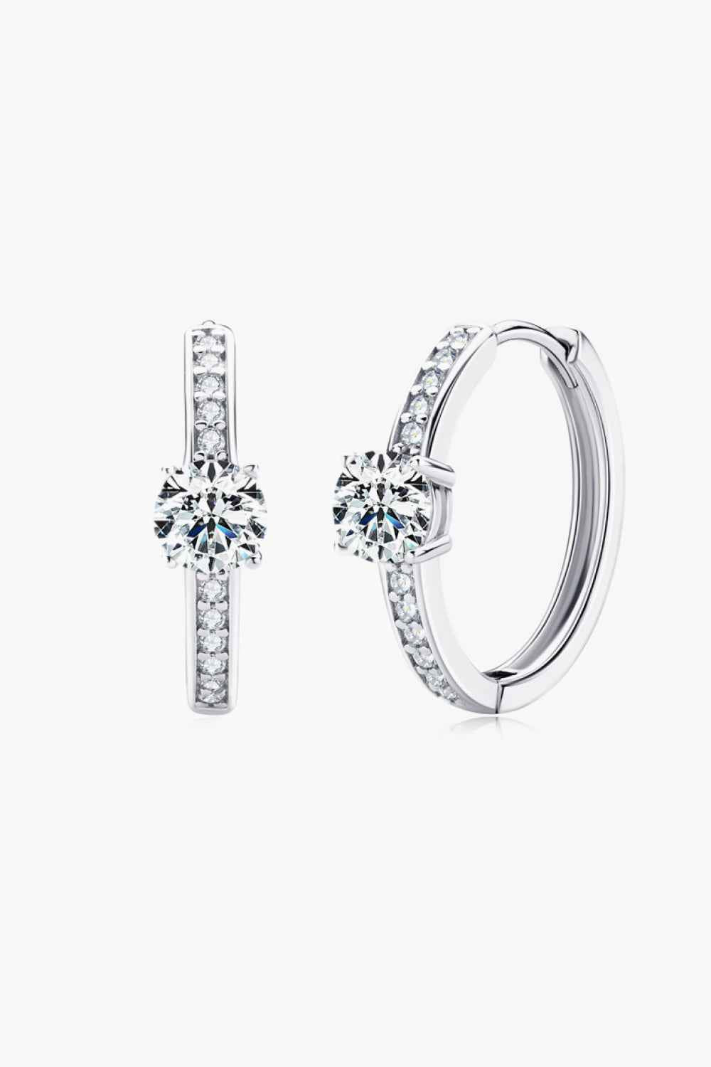 Carry Your Love 1 Carat Moissanite Platinum-Plated Earrings