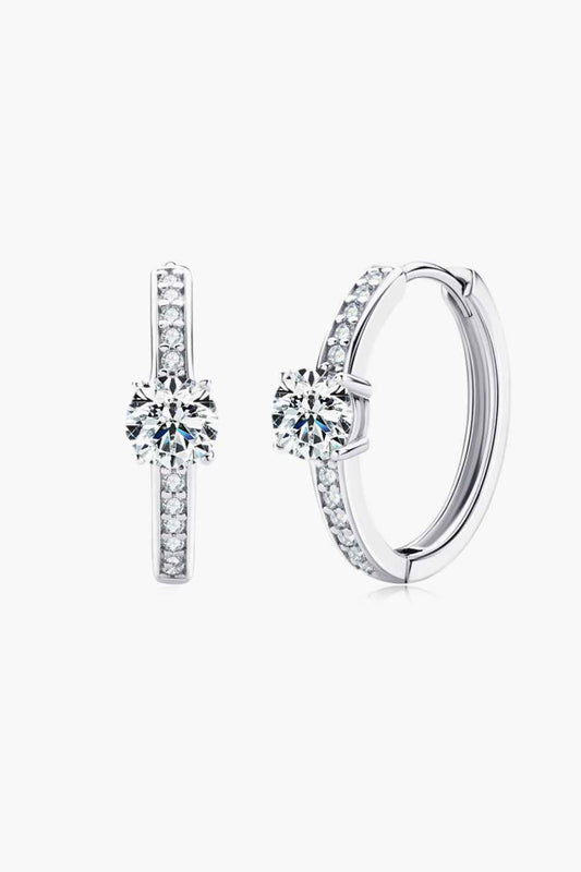 Carry Your Love 1 Carat Moissanite Platinum-Plated Earrings