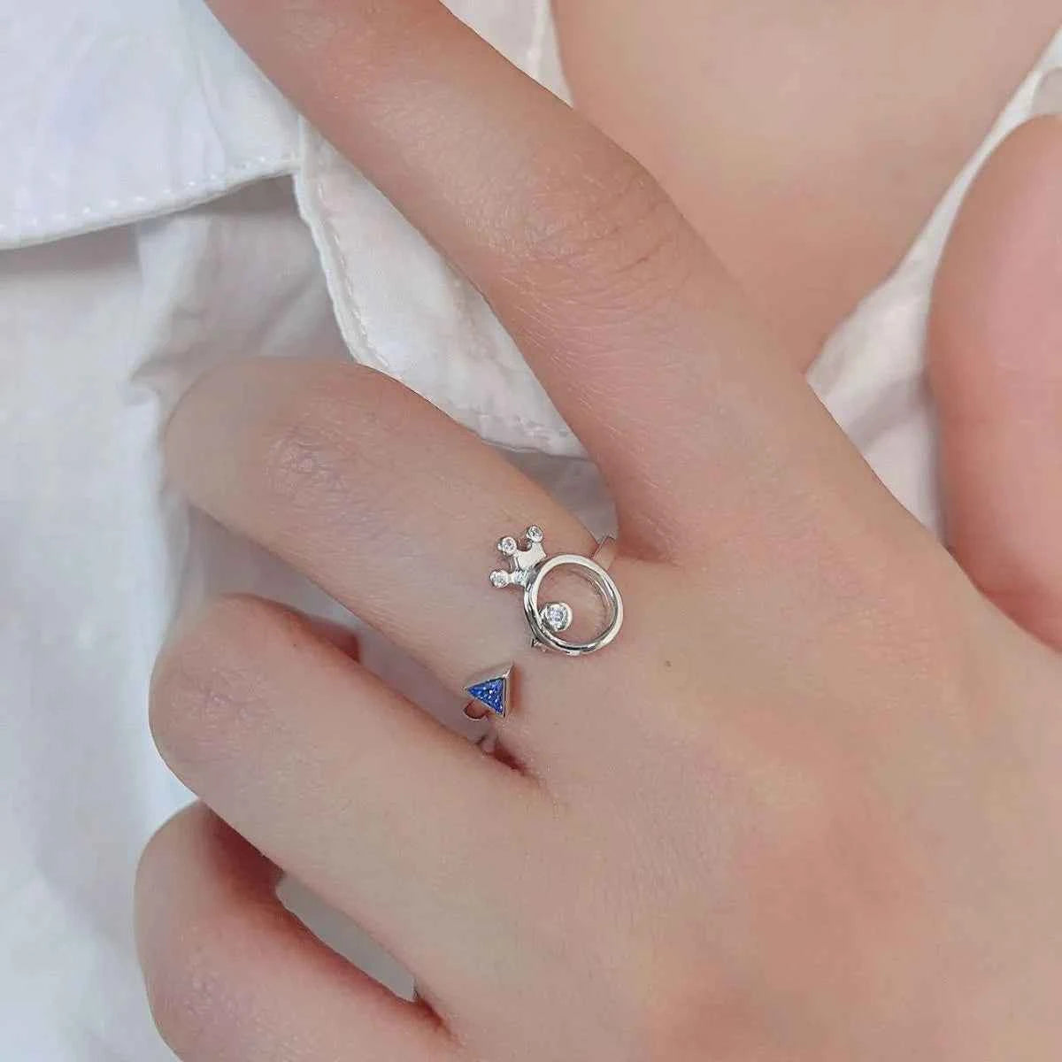 925 Sterling Silver Inlaid Zircon Ring