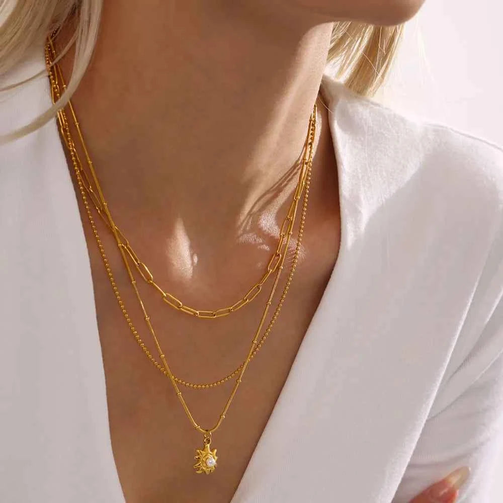 18K Gold-Plated Shell Pearl Necklace