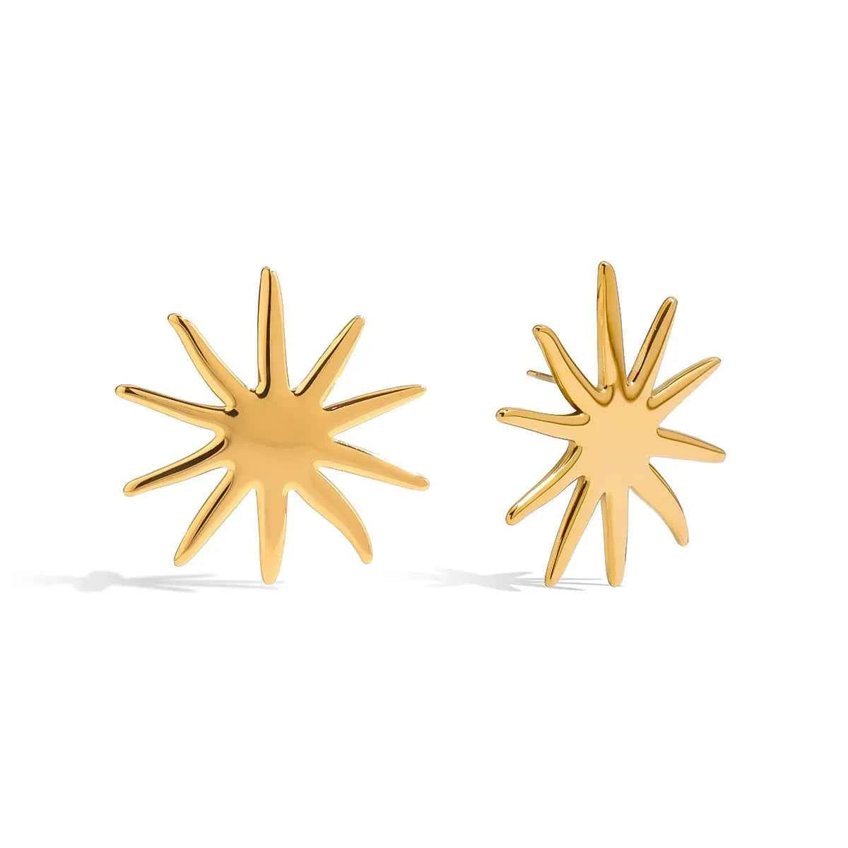 18K Gold-Plated Starburst Stud Earrings