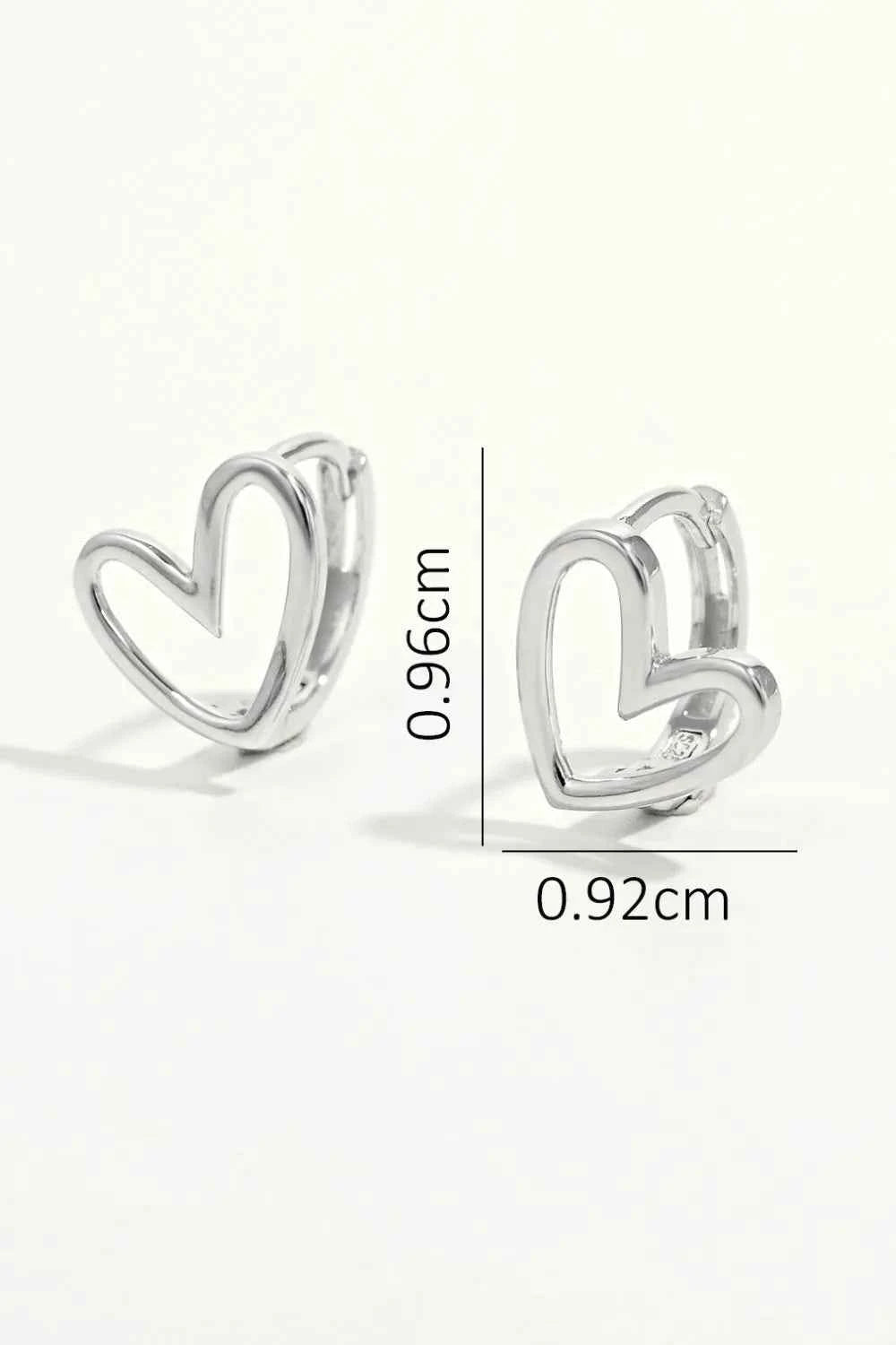925 Sterling Silver Heart Shape Earrings
