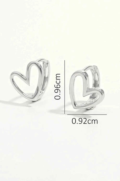 925 Sterling Silver Heart Shape Earrings