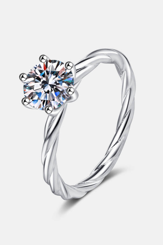 1 Carat Moissanite 6-Prong Twisted Ring - Mr. Gem & Company