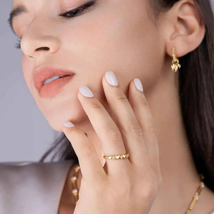 925 Sterling Silver Moissanite Heart Ring