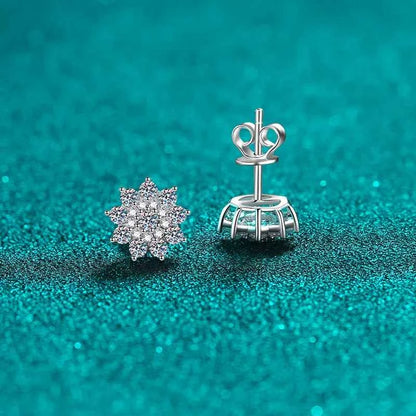 925 Sterling Silver Moissanite Zircon Stud Earrings