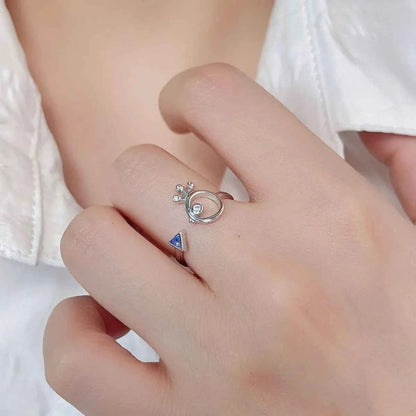 925 Sterling Silver Inlaid Zircon Ring