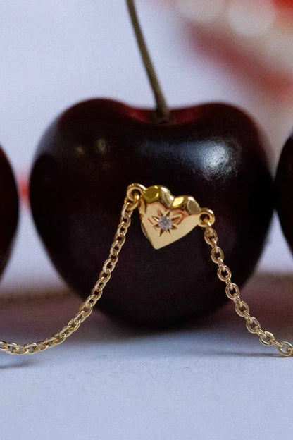 Zircon Heart Pendant Necklace