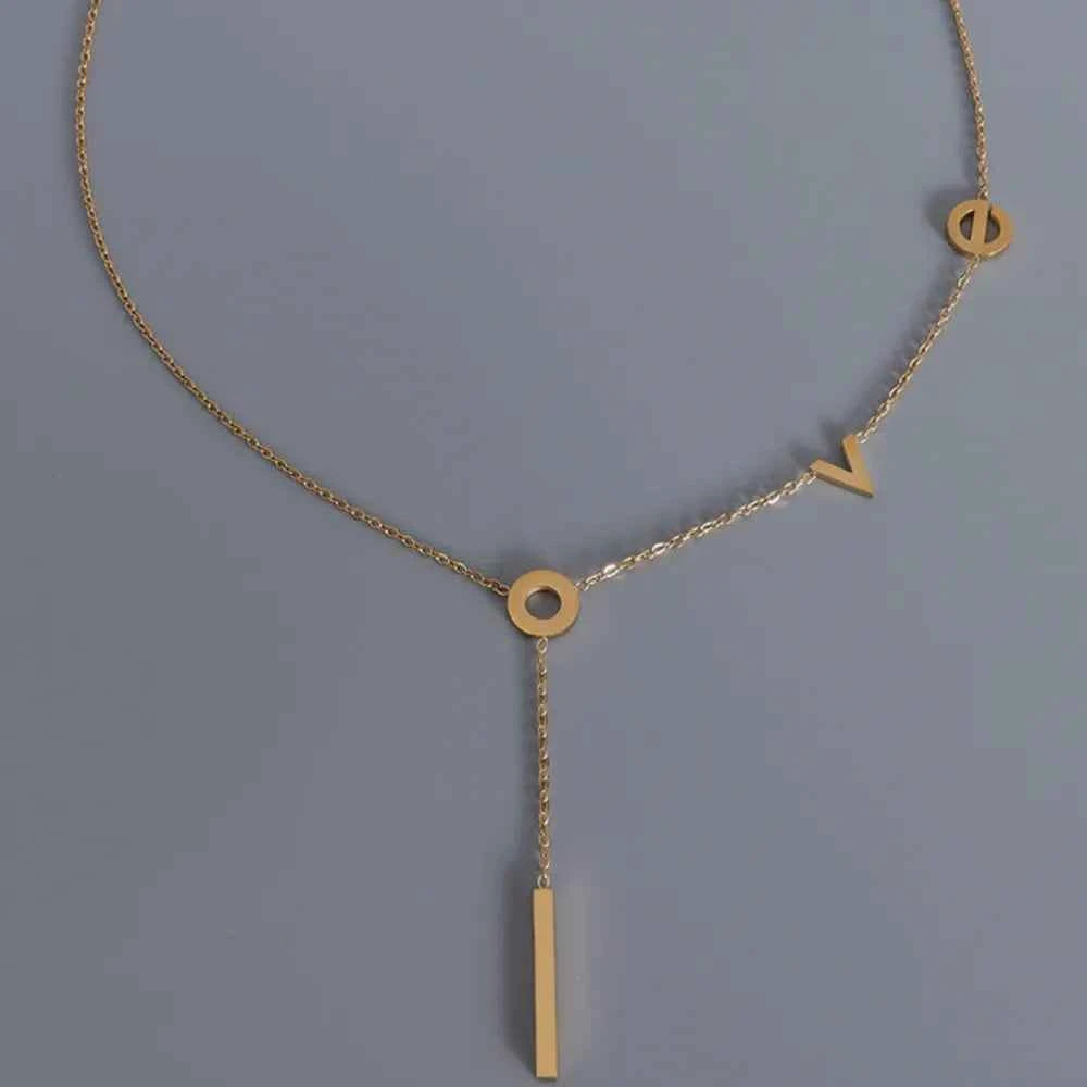 Titanium Steel Letter Necklace